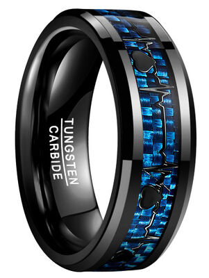 Good price ECG Pattern Men Fashion Jewelry Tungsten Carbide Wedding Engagement Rings online