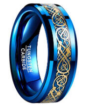 Good price Tungsten Carbide Men Fashion Jewelry Plated Blue Wedding Engagement Rings online