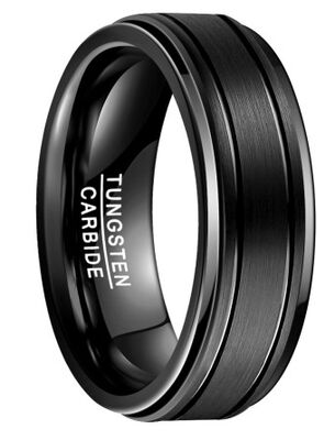 Goede prijs Zwarte wielvormige heren trouwring goud wolfraamcarbide wolfraam stalen ring online