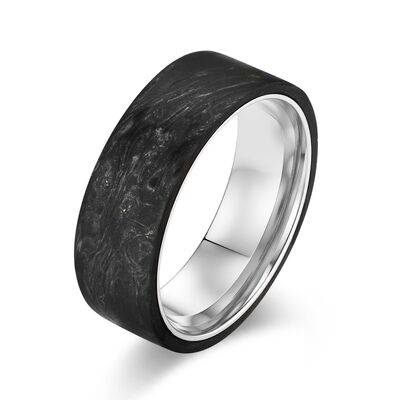 Good price Custom Coated Forged Carbon Fiber Jewelry Wedding Bands for Men online
