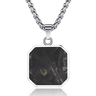 Buen precio Collar de cruz de fibra de carbono cuadrada personalizada Jesús Collar de versículo bíblico para hombres cristianos en línea