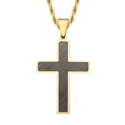 Buen precio Colgante de cruz de acero inoxidable para hombres Collar de cruz para hombres Joyería cristiana Diseño especial para hombres en línea