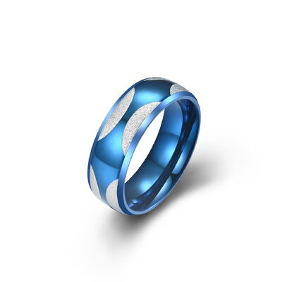 お買い得 シンプル ジュエリー 男性のステンレス リング 花のパターン 8MM リング オンライン