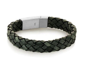 Bon prix Bracelet en cuir double tissé pour homme en acier inoxydable plaqué or Bracelets classiques charm en ligne
