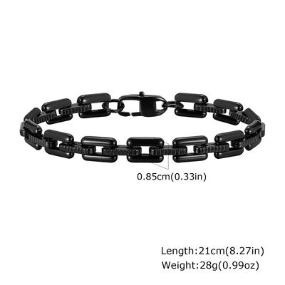 Bom preço Bracelete preto revestido de aço inoxidável Material 316L Braceletes masculinos com expedição rápida on-line
