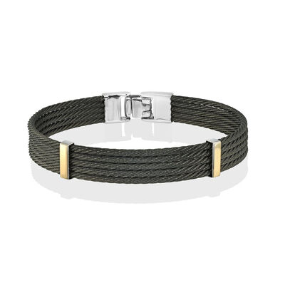 Buen precio Brazaletes de acero inoxidable para hombres con cuentas Brazalete de cuero trenzado de lujo de múltiples capas en línea