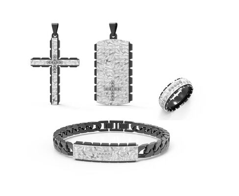 Good price Celebrity Zircon Studded Stainless Steel Jewelry Set Mens Hipster Jewelry online