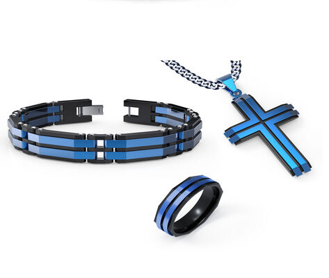 Guter Preis Schmuckstücke aus Edelstahl für Männer, Halskette, Armband und Ring Online