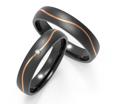 Guter Preis 8mm Breite Unisex Runder Schwarzer Zirkoniumring für die Verlobung Online