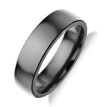 Bon prix Bijoux en tantale noir poli brillant résistant à la corrosion, bague ronde en ligne