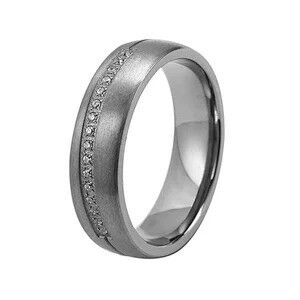 Goede prijs Juwelen Zuivere tantalum ring 6mm Prong Setting 1.0mm Stones Tantalum trouwring online