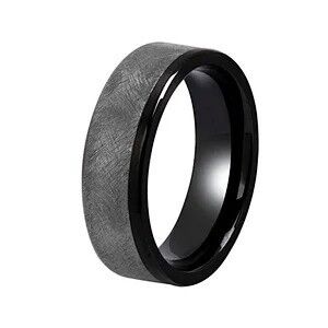 Buen precio Moda Tendencia anillo en blanco de acero inoxidable anillo de joyería de 8 mm de ancho tamaño completo para hombres en línea