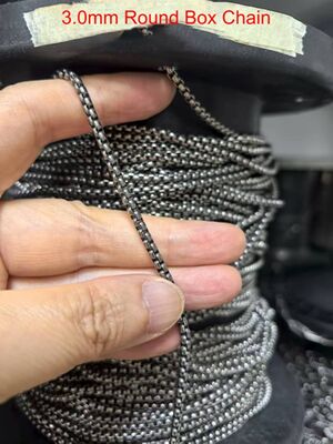 Goede prijs Satijnen ronde doosketting titanium sieraden 3.0mm voor heren online